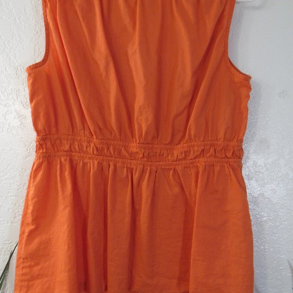 Womens Tank Top Sz M Orange Button Front - Picture 7 of 11